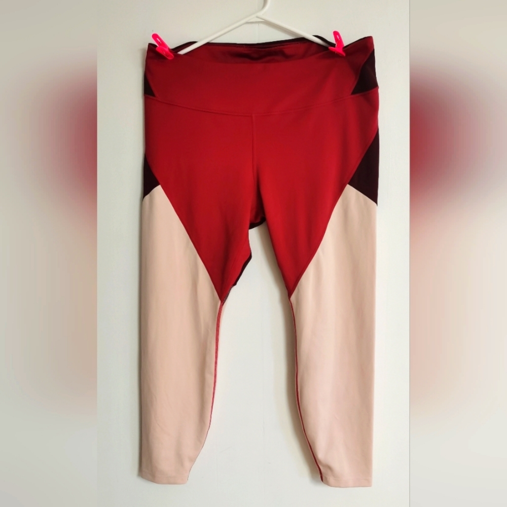 Nike Women's Dri-Fit One Mid Rise Tight Legging Pants Red Size 1X